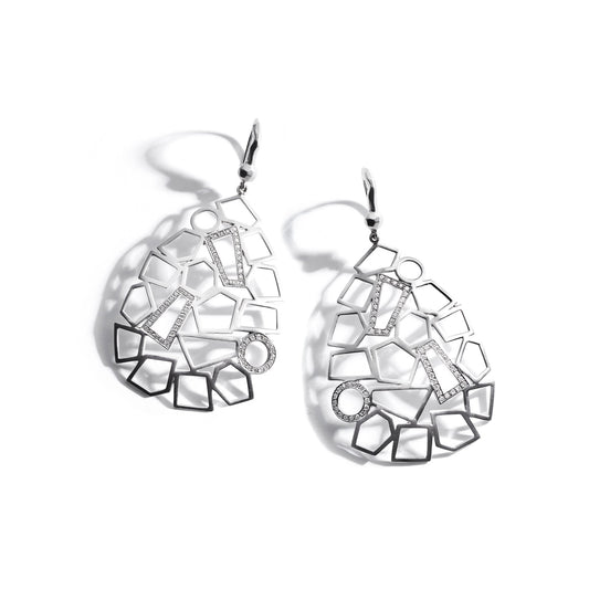 Mimi So Jackson Skeleton Diamond Earrings 18k White Gold