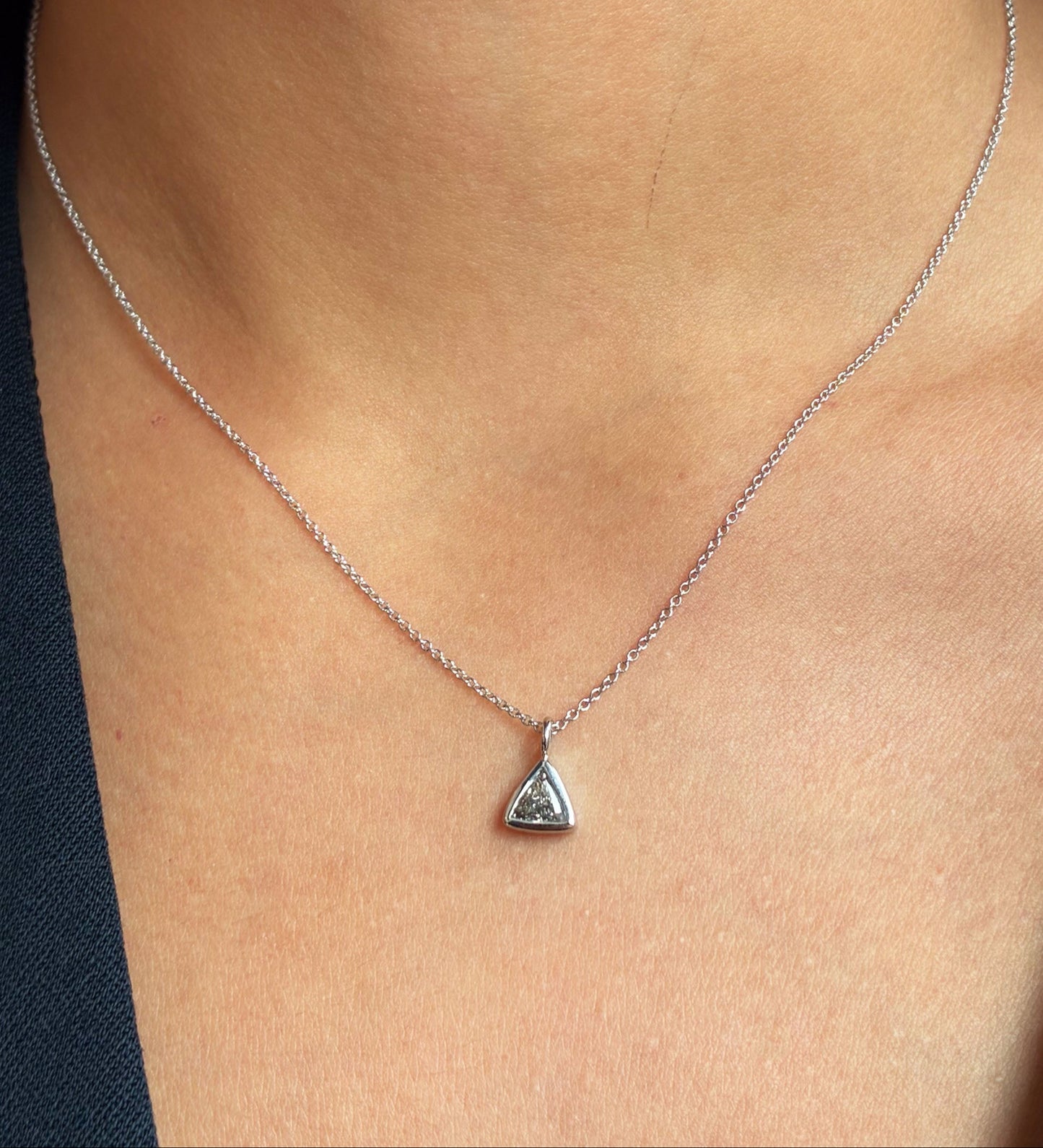 Trillion Diamond Pendant Necklace