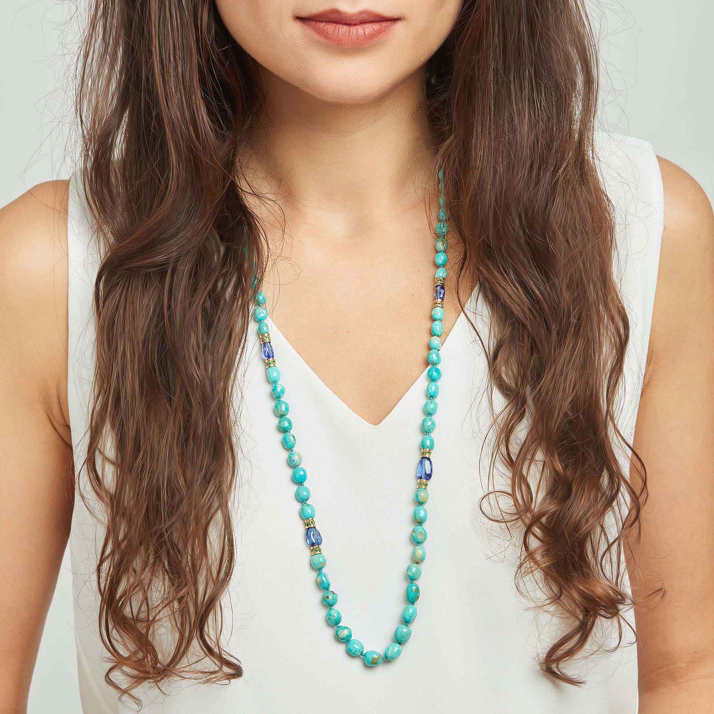 Wonderland Turquoise & Tanzanite Bead Necklace