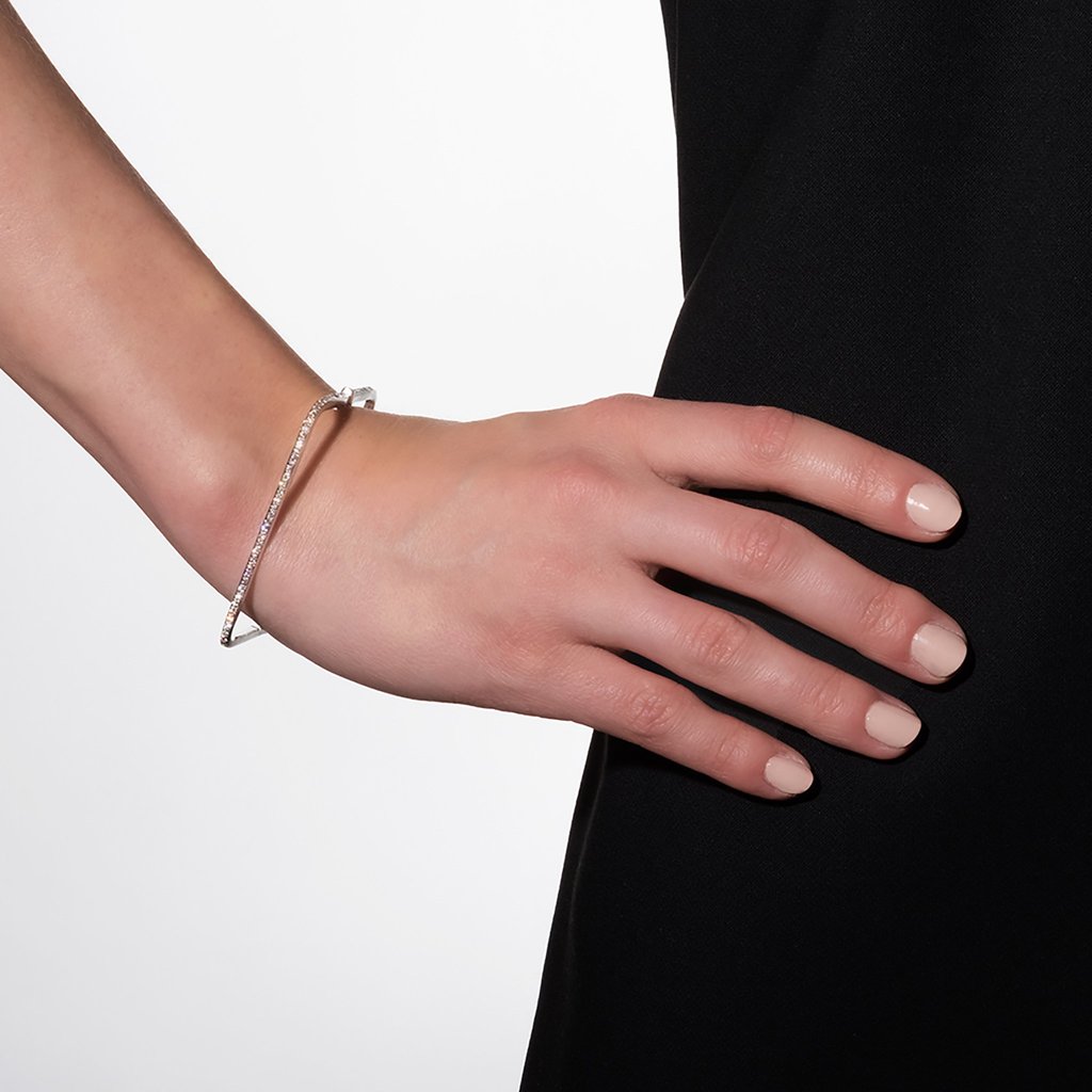 Piece Cognac Diamond Eternity Square Bangle - Thin