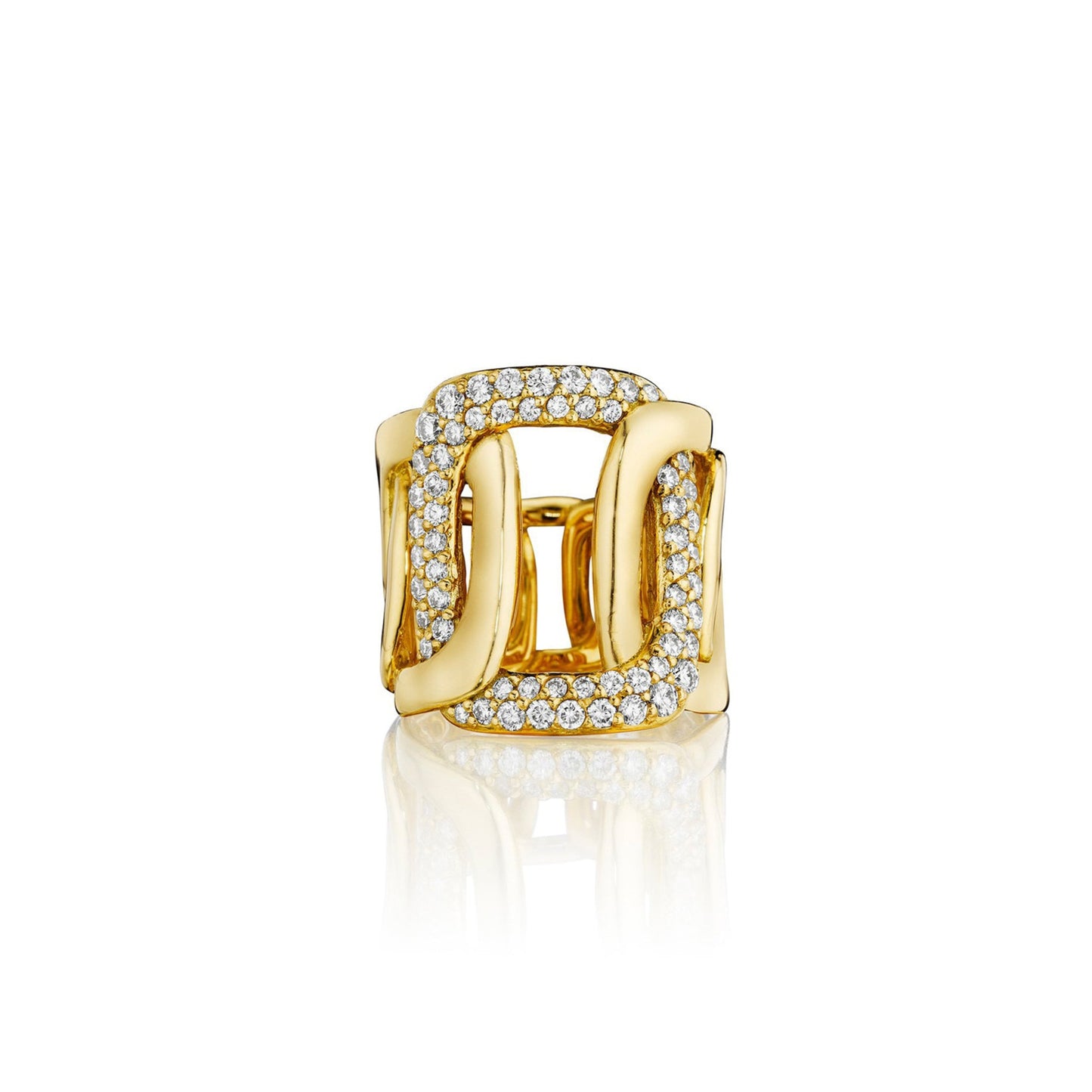 Mimi So Piece 8 Links Diamond Ring 18k Yellow Gold