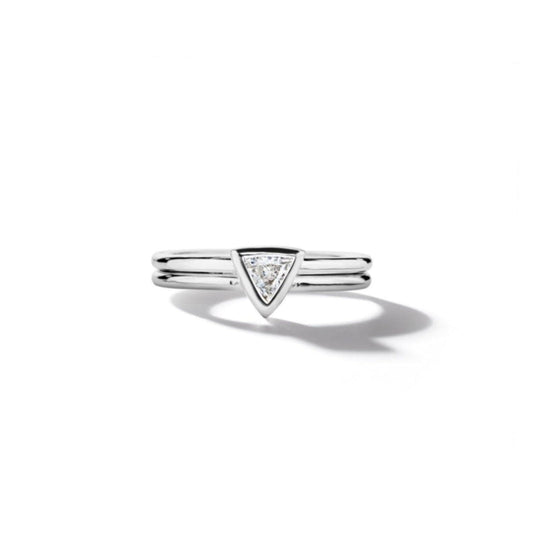 Mimi So Trillion Cut Diamond Double Band Ring_18k White Gold