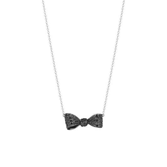 Bow Black Diamond Necklace – Small