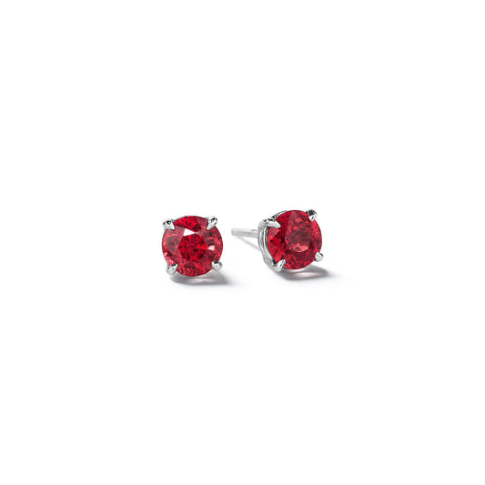 Round Brilliant Cut Ruby Studs - 5mm