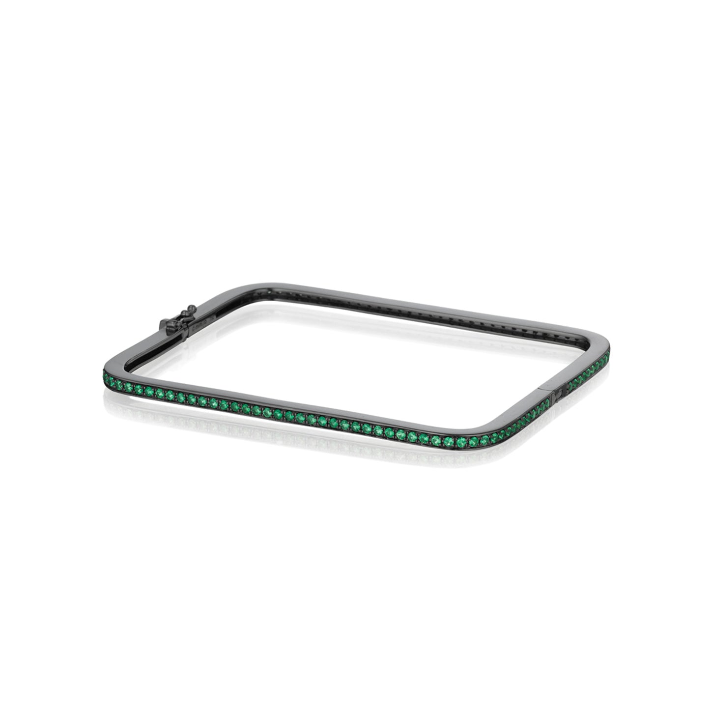 Piece Tsavorite Eternity Square Bangle