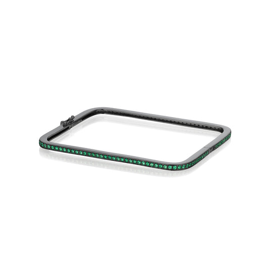 Piece Tsavorite Eternity Square Bangle