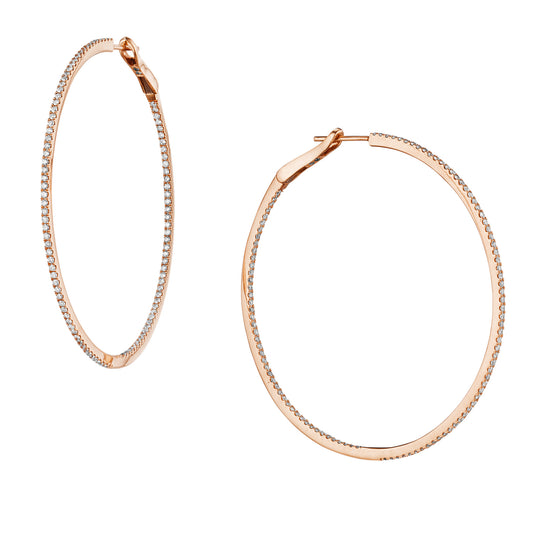 Classic Pavé Diamond Hoops – Large