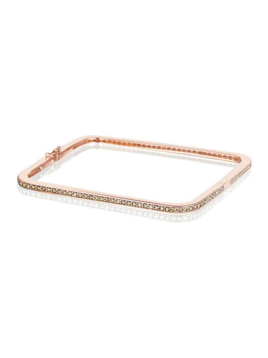 Piece Square Cocoa Diamond Eternity Bangle, 18KR