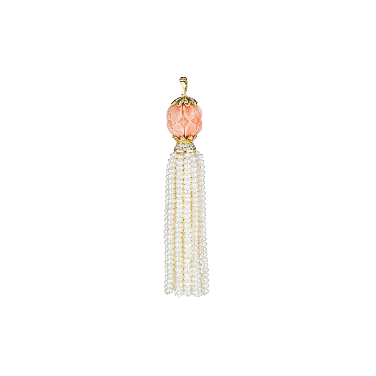 Mimi So Couture Pearl and Coral Tassel