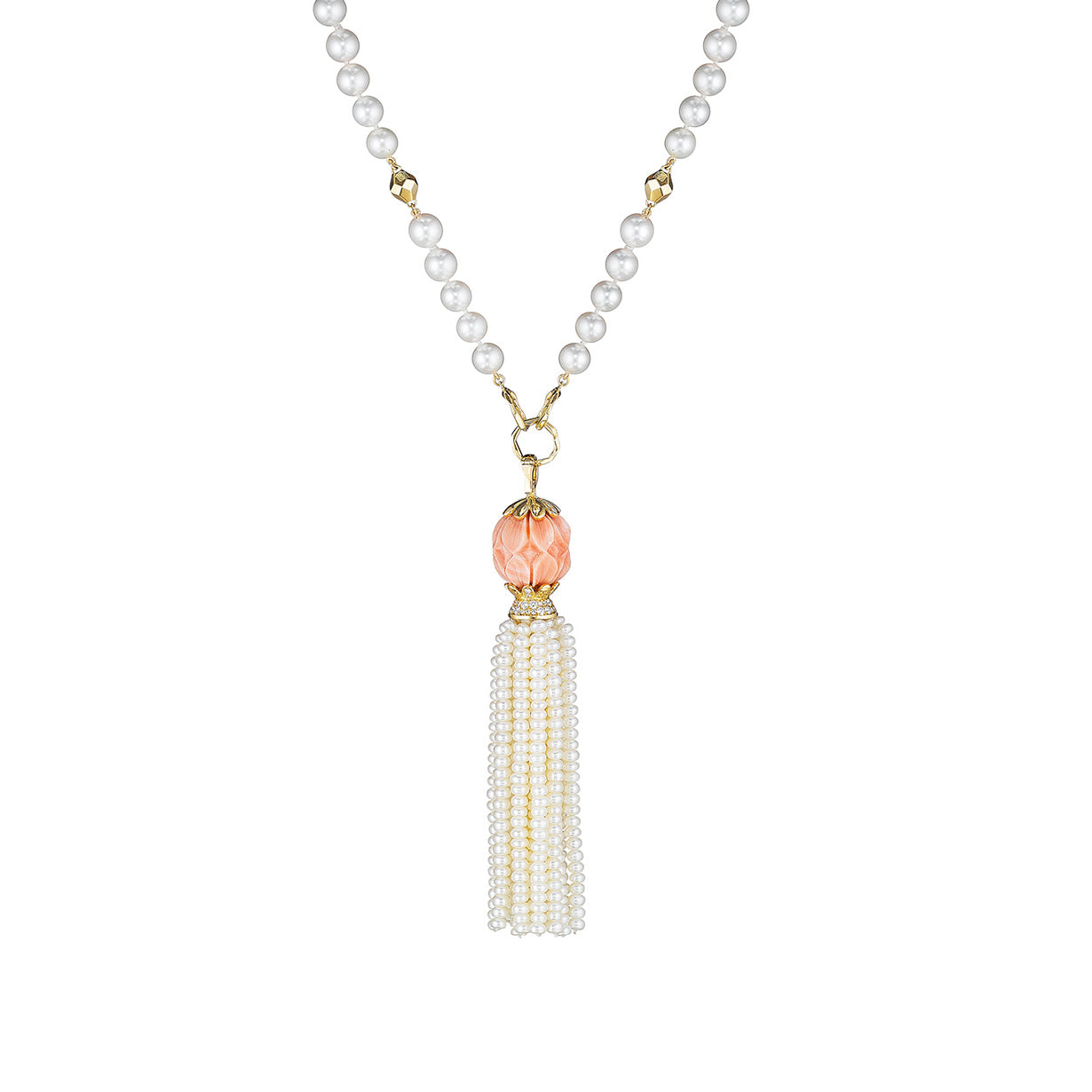 Couture Pearl and Coral Tassel