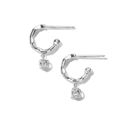 Jackson Mini Diamond Hoop Earring – 0.5in