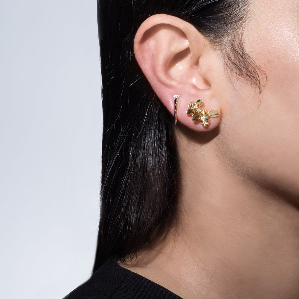 Wonderland Bumble Bee Climber Single Stud – Left Ear