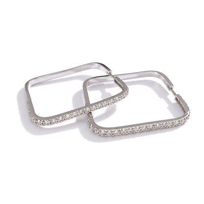 Piece Hoop Ear Sq, Hlf Dia, 18Kw