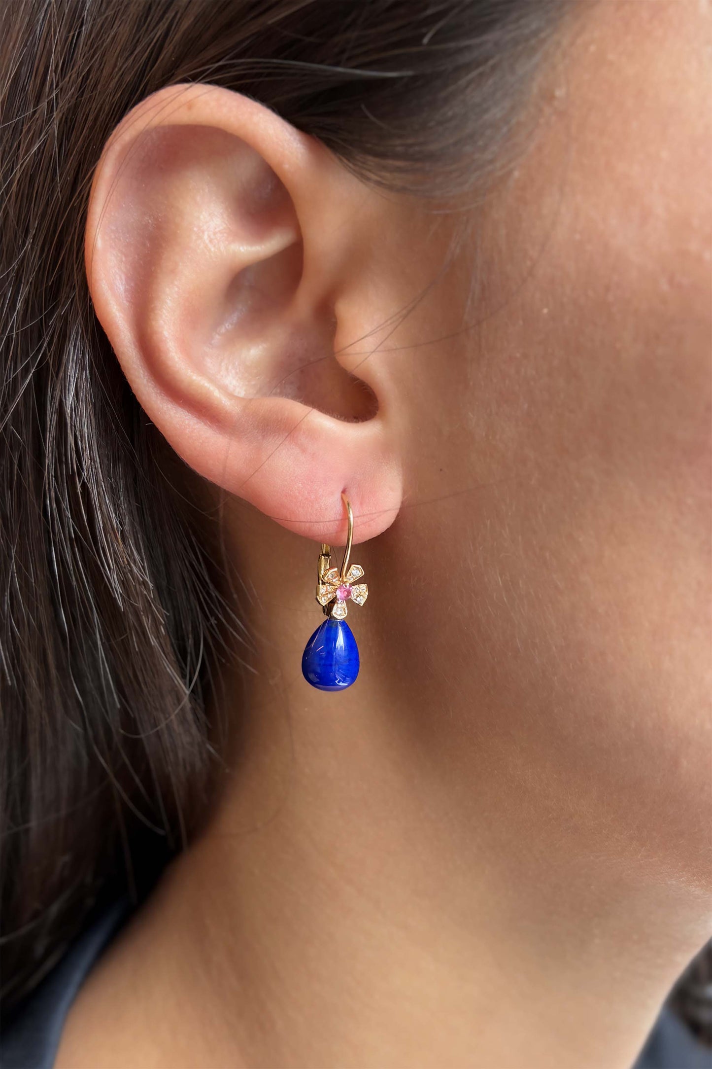 Wonderland Teardrop Blue Lapis Earrings