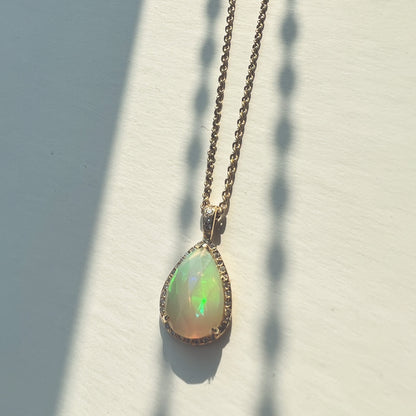 ZoZo Ethiopian Opal & Diamond Necklace