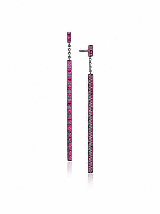 Piece Stick 3D Ruby Earrings, 18OXY