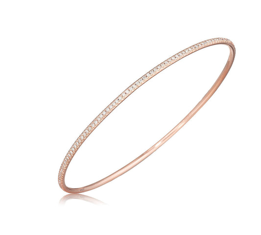 Lula Diamond Eternity Slip-On Bangle – 18k Rose Gold