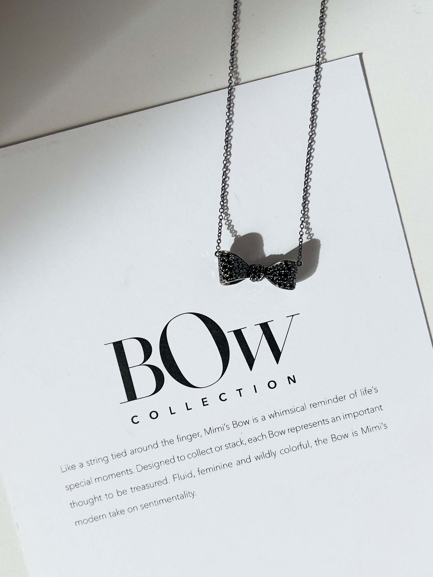 Bow Black Diamond Necklace – Small