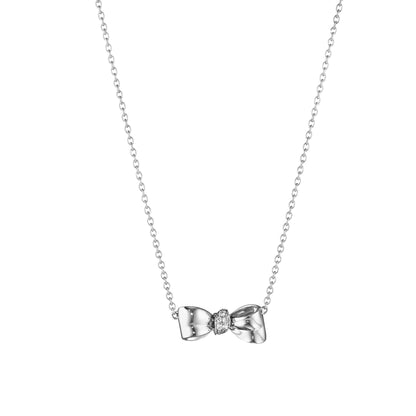 Bow Diamond Knot Necklace - Petite