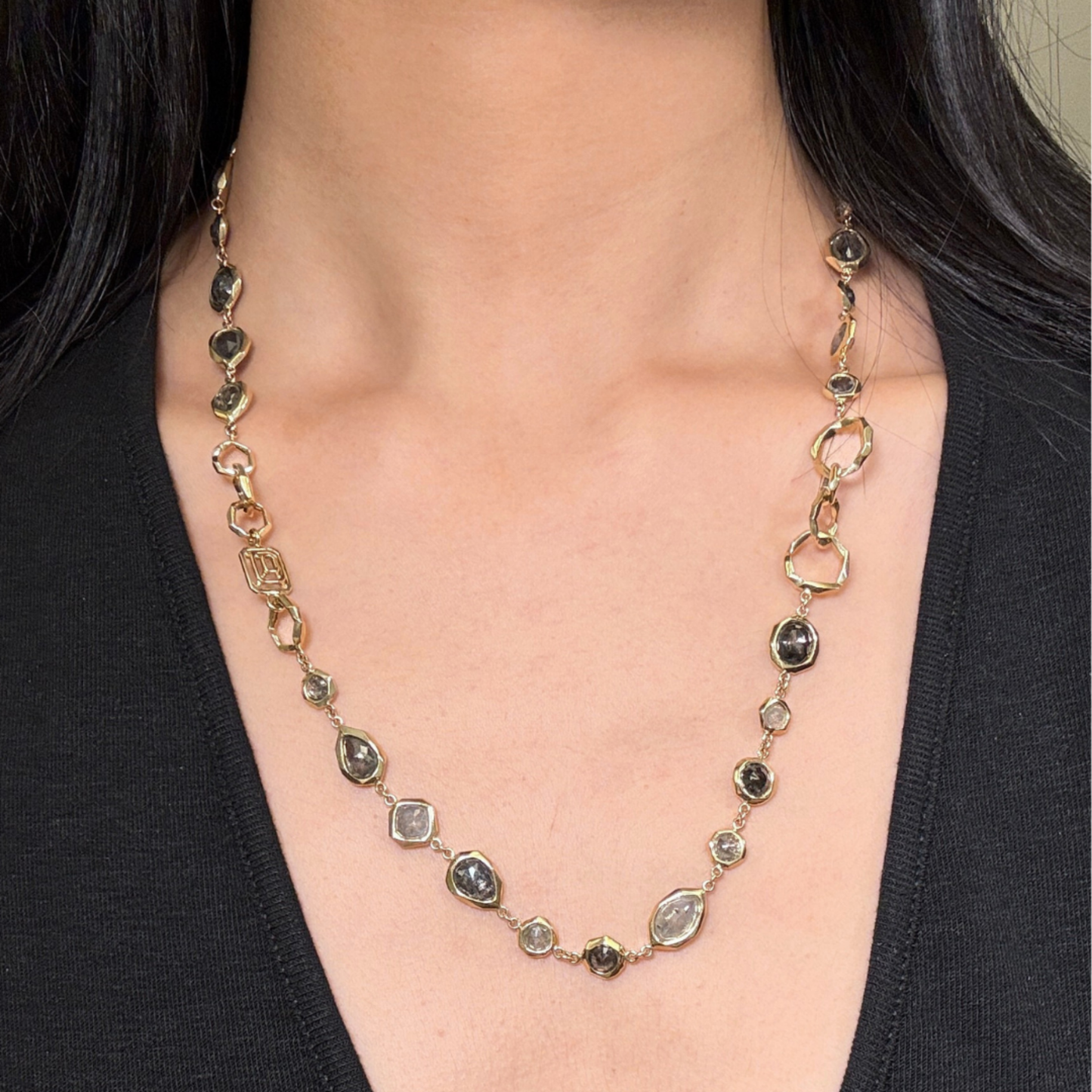 Jackson Links White/Grey/Black Necklace, 18KY