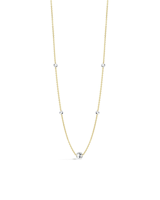 Rosette 5 Station Diamond Necklace, 18KR