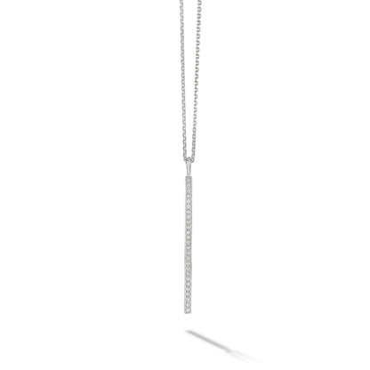 Mimi So Piece Diamond Stick Necklace – 1.75" 18k White Gold