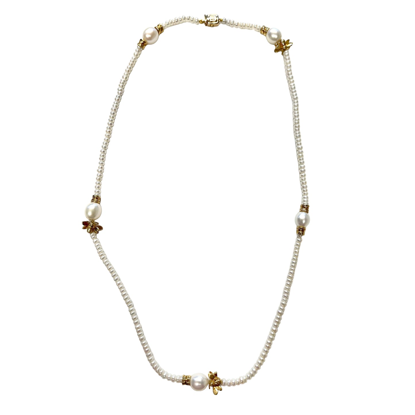 Wonderland Bumble Bee Pearl Necklace – 22 Inches