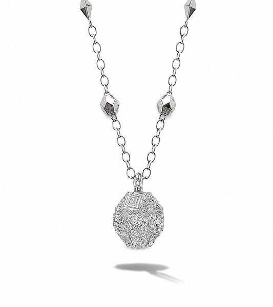 Jackson Pyramid Chain Necklace, 18KW