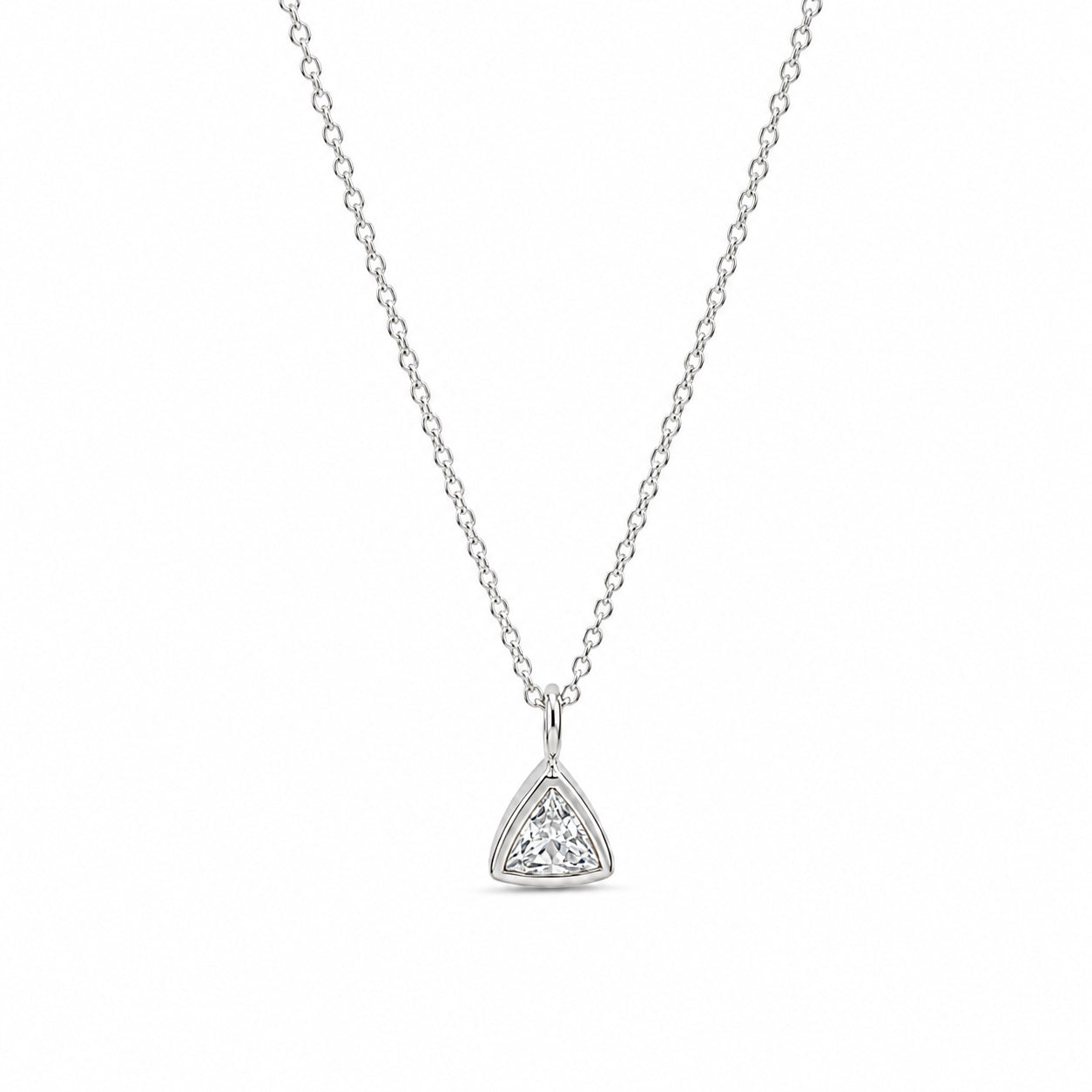 Classic Trillion Champagne Necklace, 18KW
