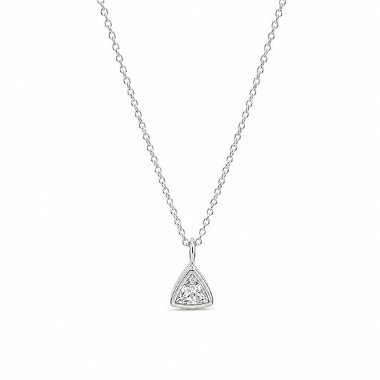 Classic Trillion Champagne Necklace, 18KW