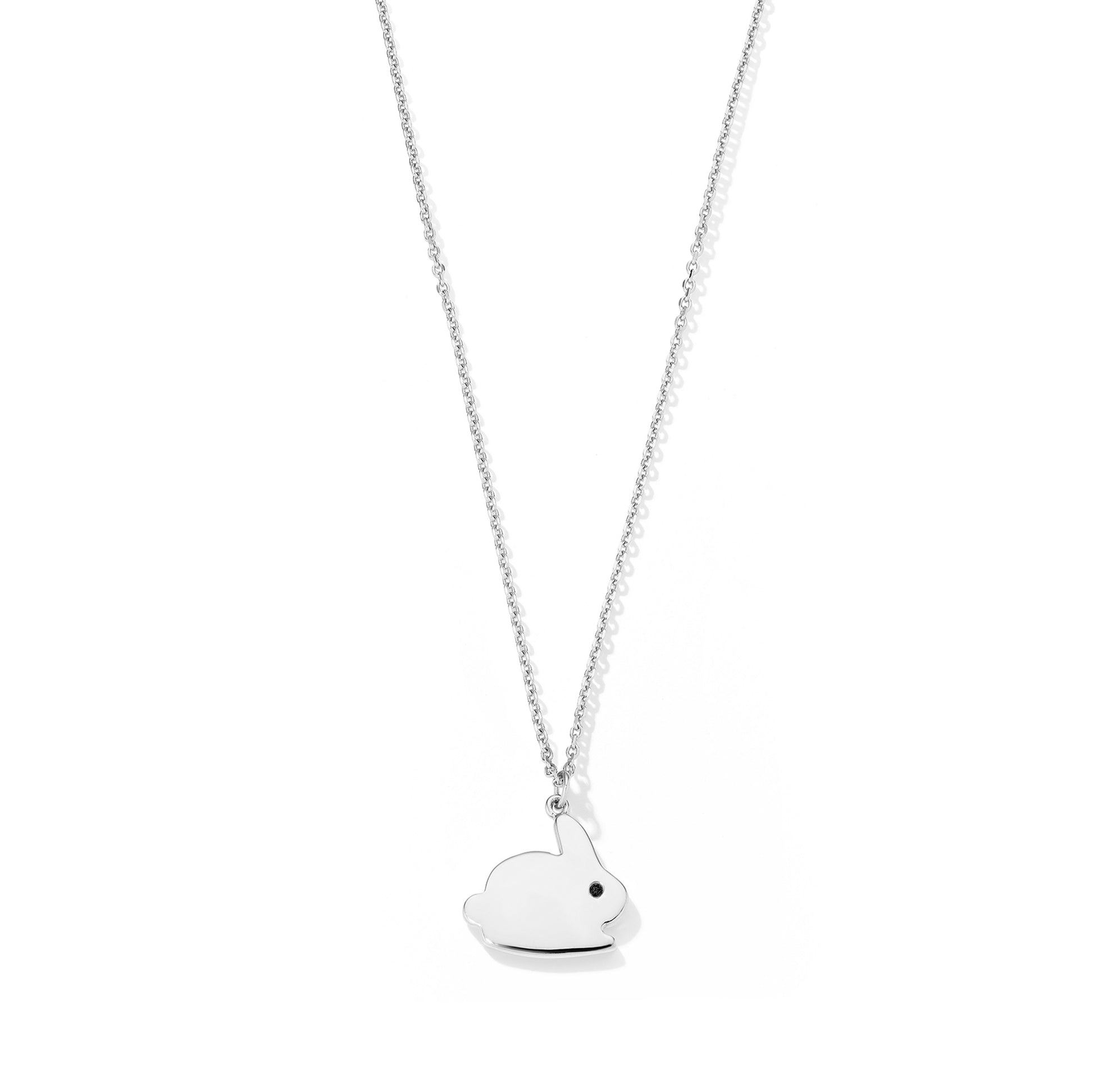 Mimi So Wonderland Bunny Pendant Necklace 14k White Gold