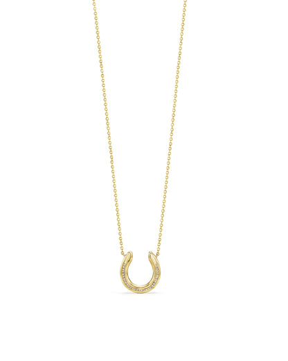 Jackson Horseshoe Diamond Necklace, 18KY