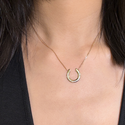 Jackson Horseshoe Diamond Necklace, 18KY