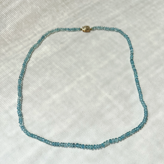 Piece Aquamarine Bead Necklace