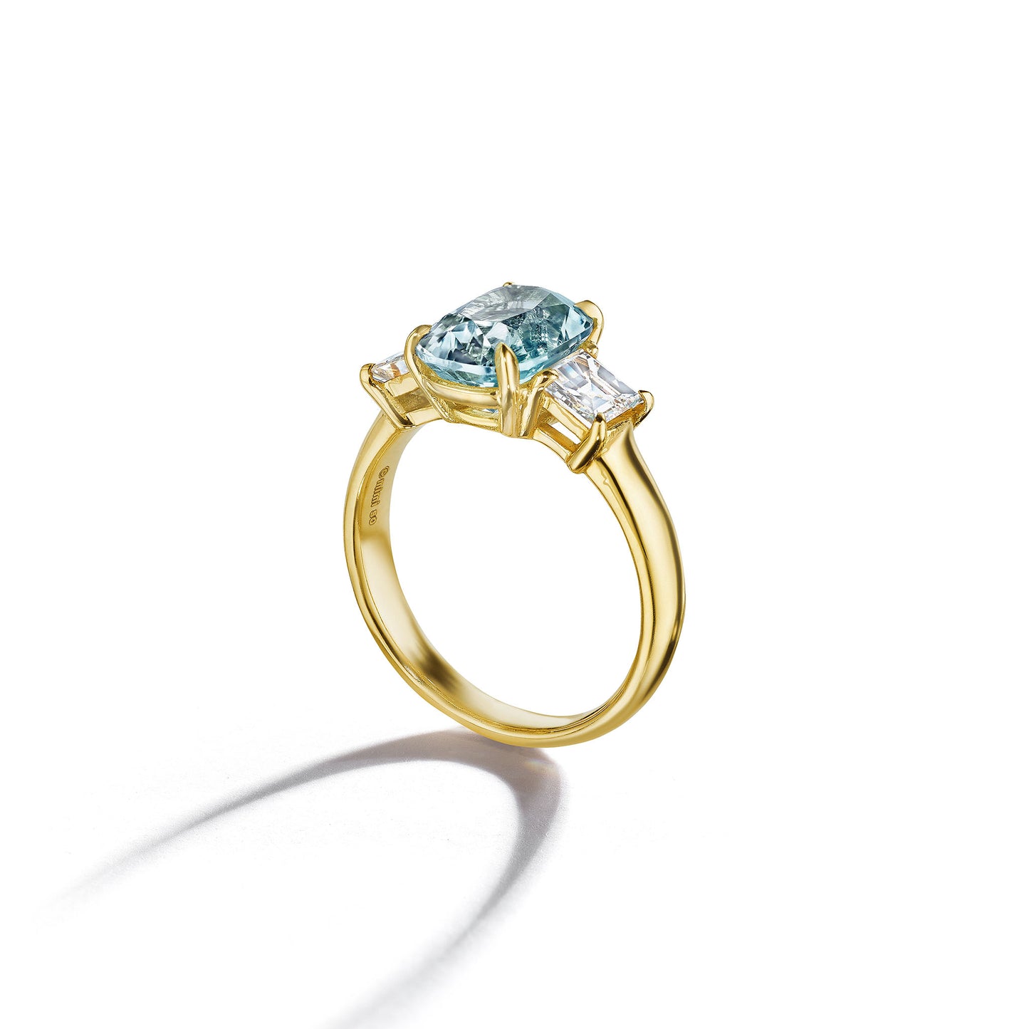Aquamarine & Diamond Three-Stone Ring