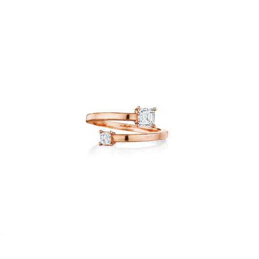 Mimi So Piece Bypass Diamond Ring 18k Rose Gold