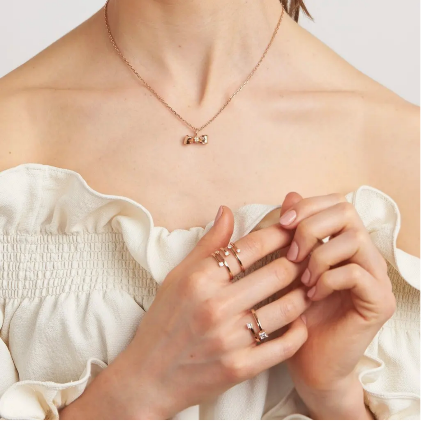 Piece Bypass Diamond Ring, 18KR
