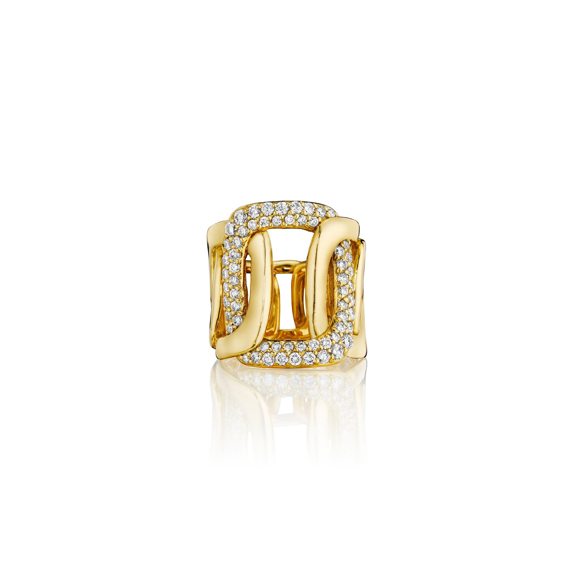 Mimi So Piece 8 Links Diamond Ring 18k Yellow Gold