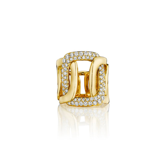 Piece Link Diamond Ring, 18KY