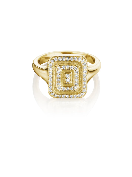 Piece Medium Icon Diamond Ring, 18KY