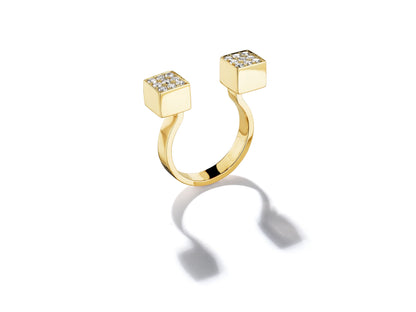 Piece Cube In-Between Diamond Ring, 18KY