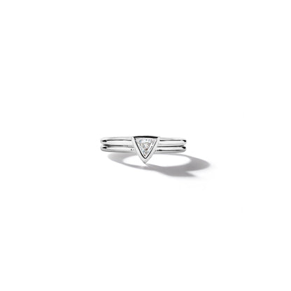 Mimi So Trillion Cut Diamond Double Band Ring_18k White Gold