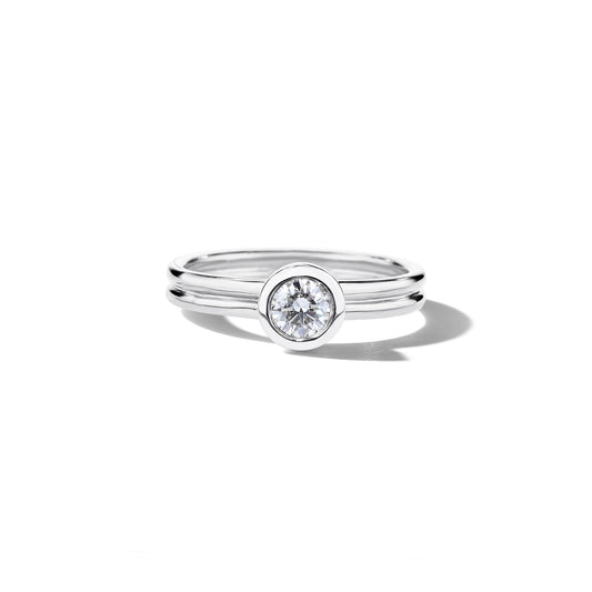 Bezel Set Round Diamond Solitaire Ring