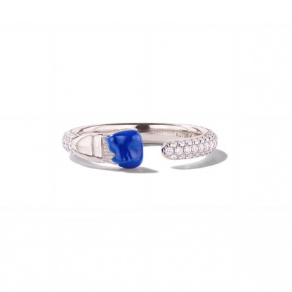 Blue Parsons Brush Diamond Ring, 18KW