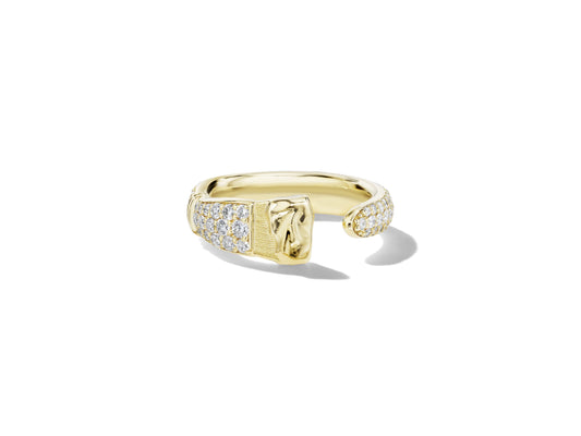 Parsons Brush Diamond Ring, 18KY