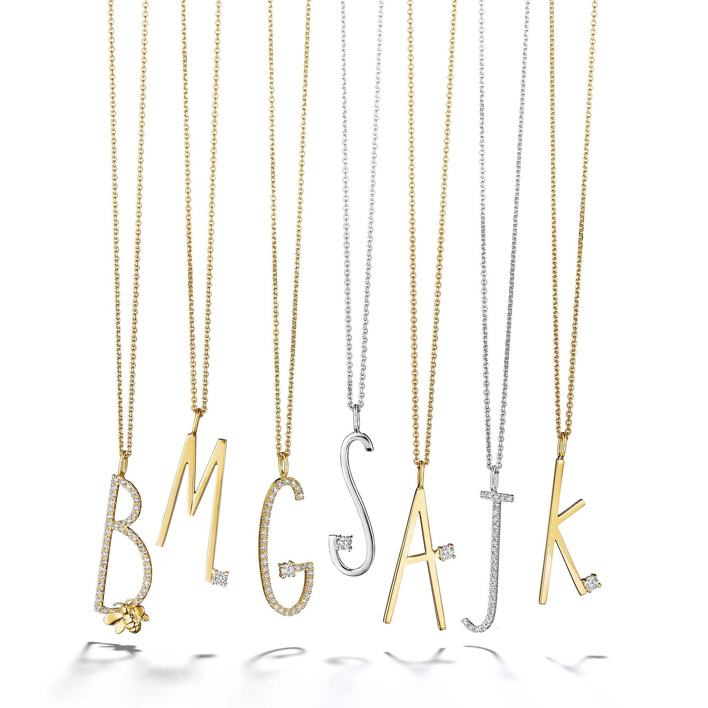 Type Letter G Diamond Pendant Necklace - Mimi So