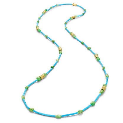 Wonderland Turquoise & Tsavorite Bead Necklace
