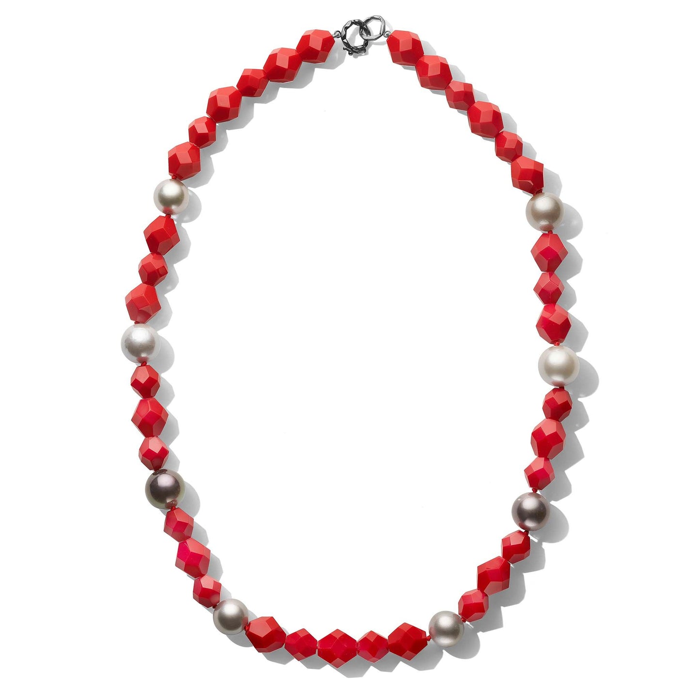 Jackson Ludlow Rock Coral Pearl Bead Necklace - 26in
