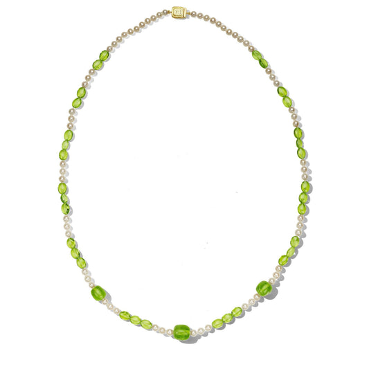 Peridot & Pearl Bead Necklace