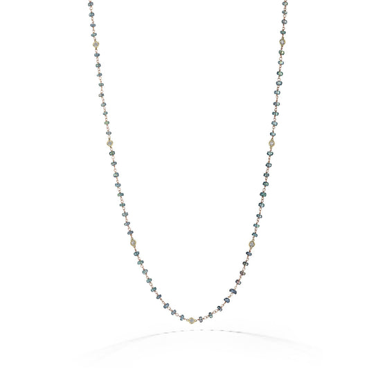 Ombré Sapphire & Diamond Bead Necklace